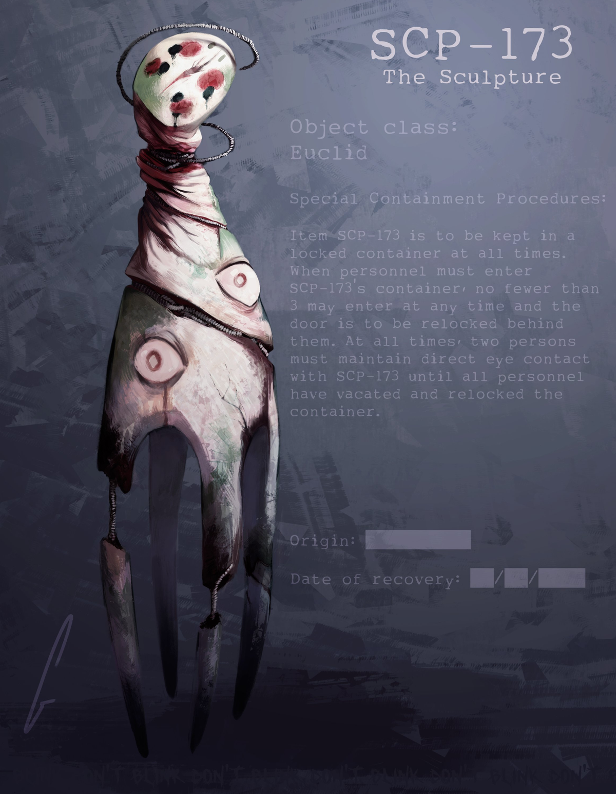 SCP-173 Concept Art and Document